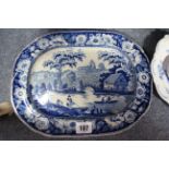 Various items of 19th century & later blue & white china & pottery, part w.a.f.