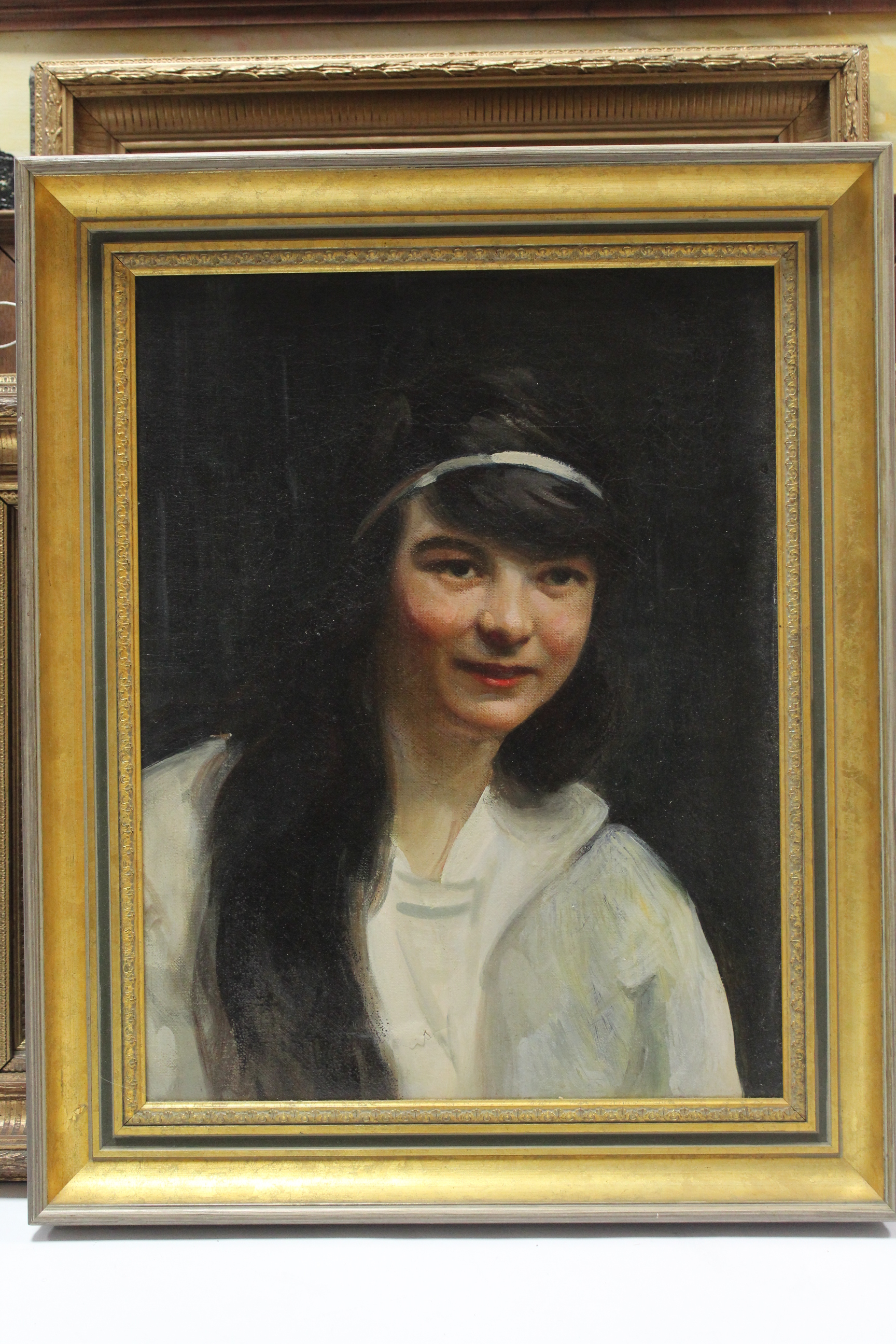 Two oil paintings on board – Chelsea street scenes, un-signed, 8½” x 11½”; a head & shoulders female - Image 3 of 13