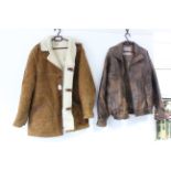 A Dapa brown leather gents jacket (size XXL); & a Baileys Sheepskin jacket.