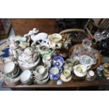 Various items of decorative china, pottery & glassware, part w.a.f.