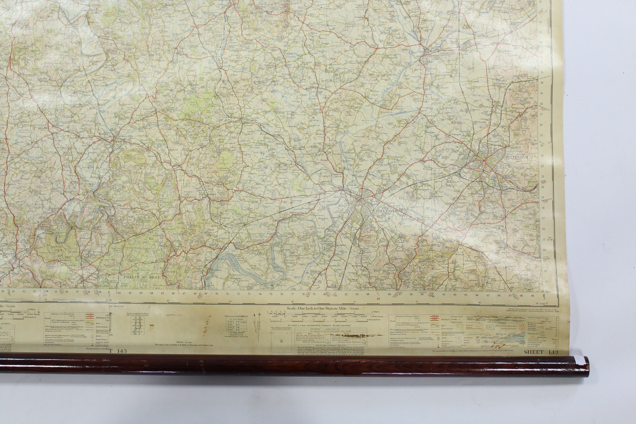 A 1953 Ordnance Survey linen-backed map of Shropshire (sheet No. 119), 87” x 64”. - Image 2 of 5