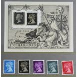Eighteen Royal Mail Collector’s/Year packs of mint stamps, 1984-2004; two 1d Black stamps, each in