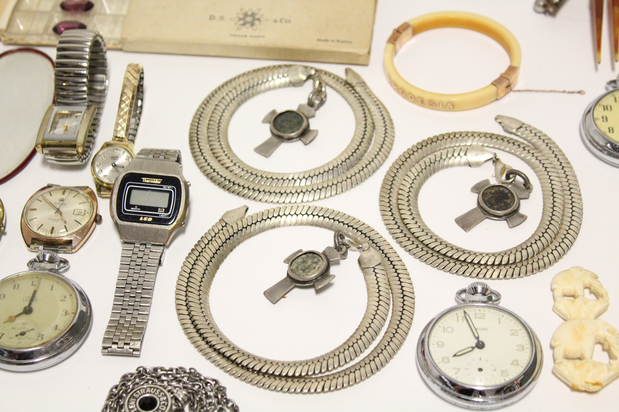 Three Smiths chrome-cased pocket watches; five various ladies’ & gent’s wristwatches; & various - Image 3 of 8