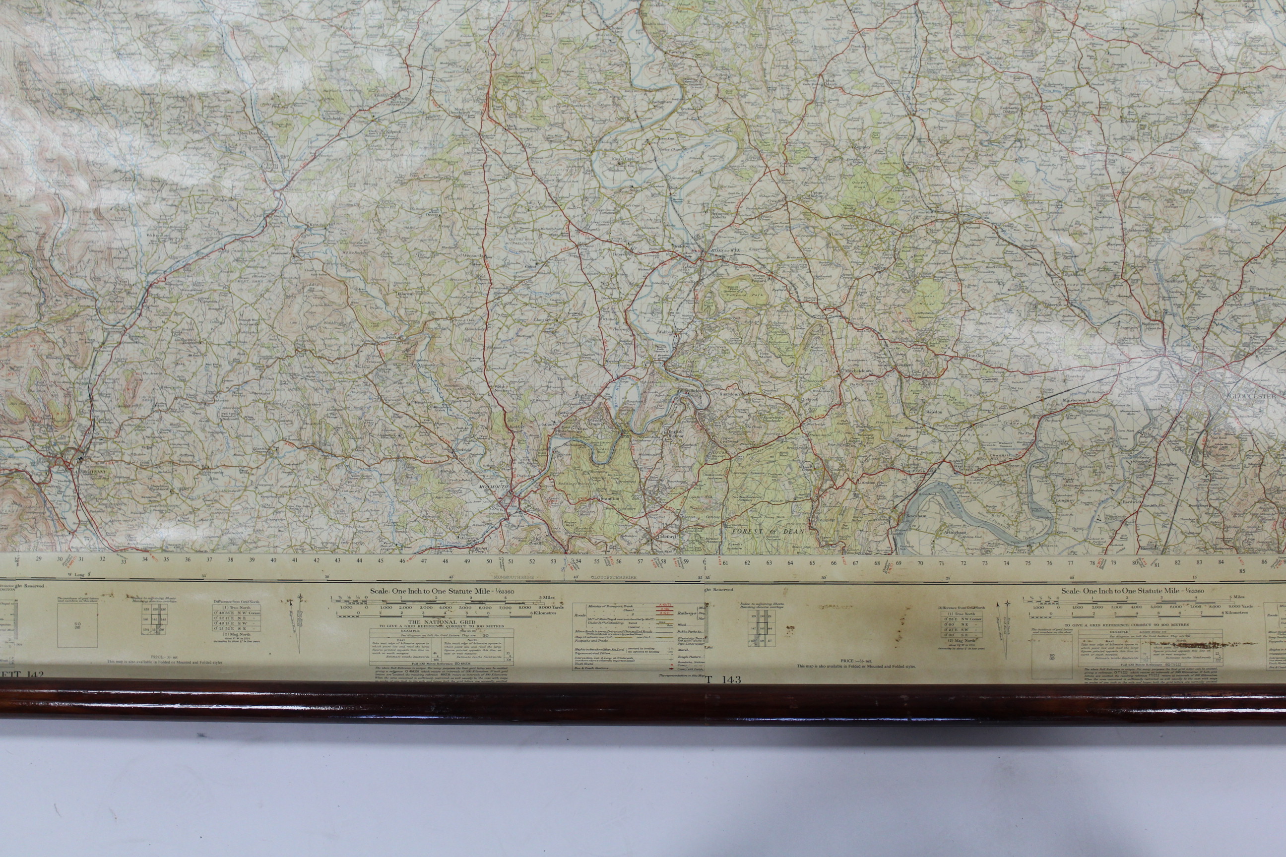 A 1953 Ordnance Survey linen-backed map of Shropshire (sheet No. 119), 87” x 64”. - Image 3 of 5