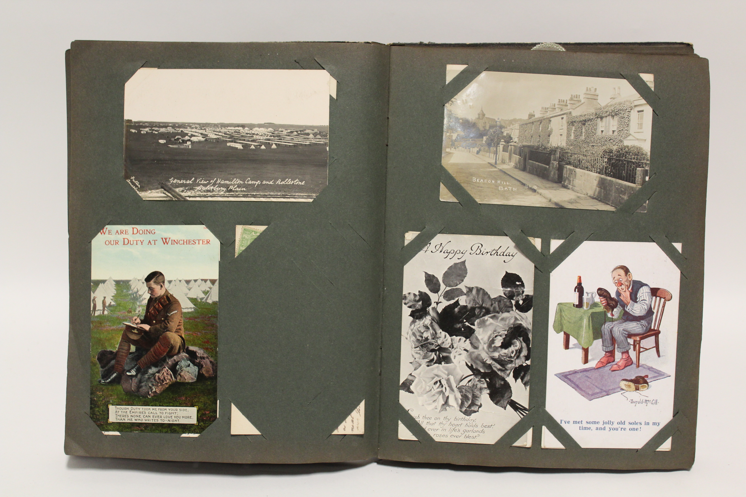 An album of approximately one hundred & twenty postcards, early-mid 20th century (including fourteen - Image 3 of 12