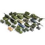 Twenty-eight various military scale models by Corgi, Dinky & Matchbox, all un-boxed.