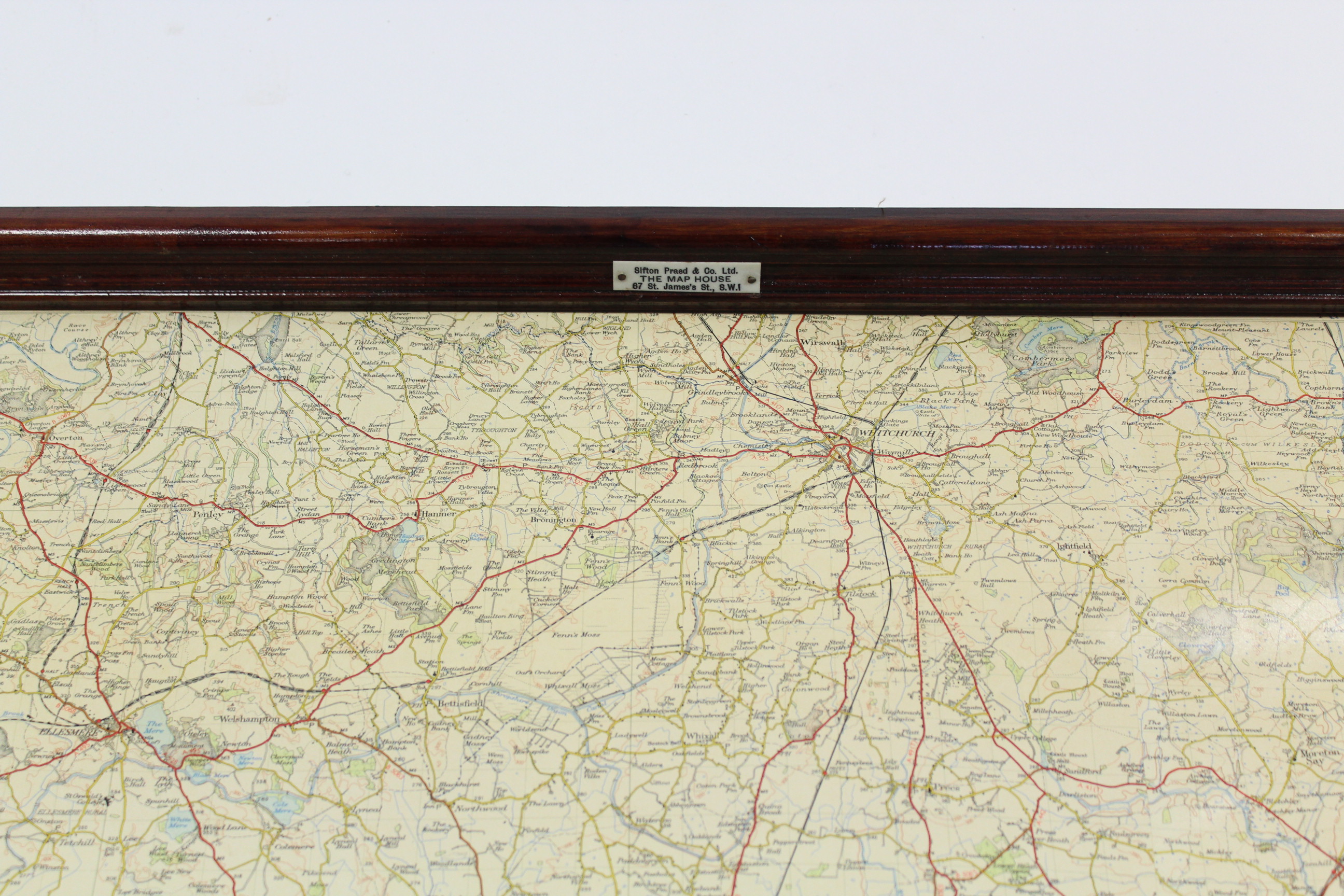 A 1953 Ordnance Survey linen-backed map of Shropshire (sheet No. 119), 87” x 64”. - Image 5 of 5