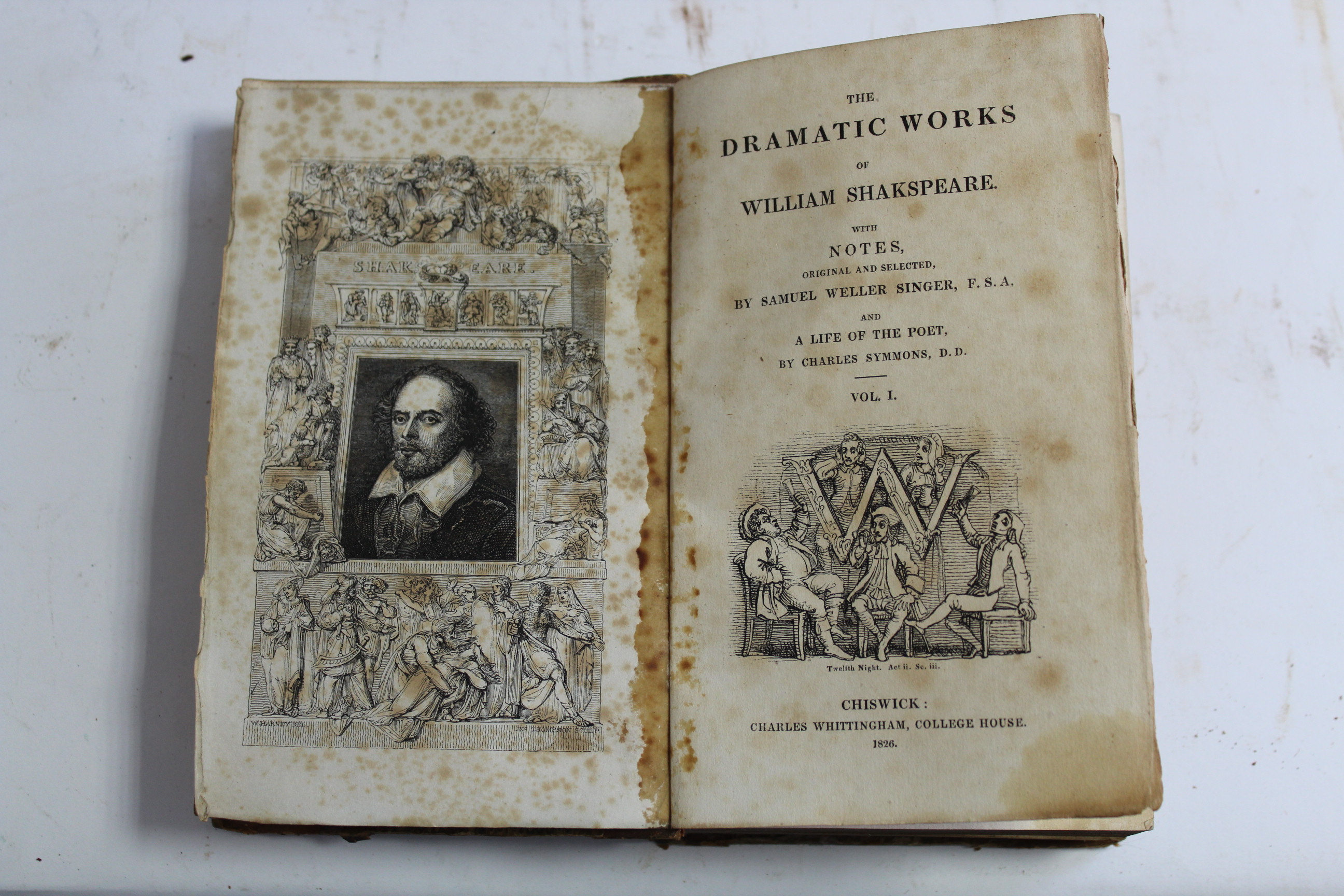 A set of ten early 19th century leather-bound volumes “The Dramatic Works of William Shakespeare” by - Image 3 of 5