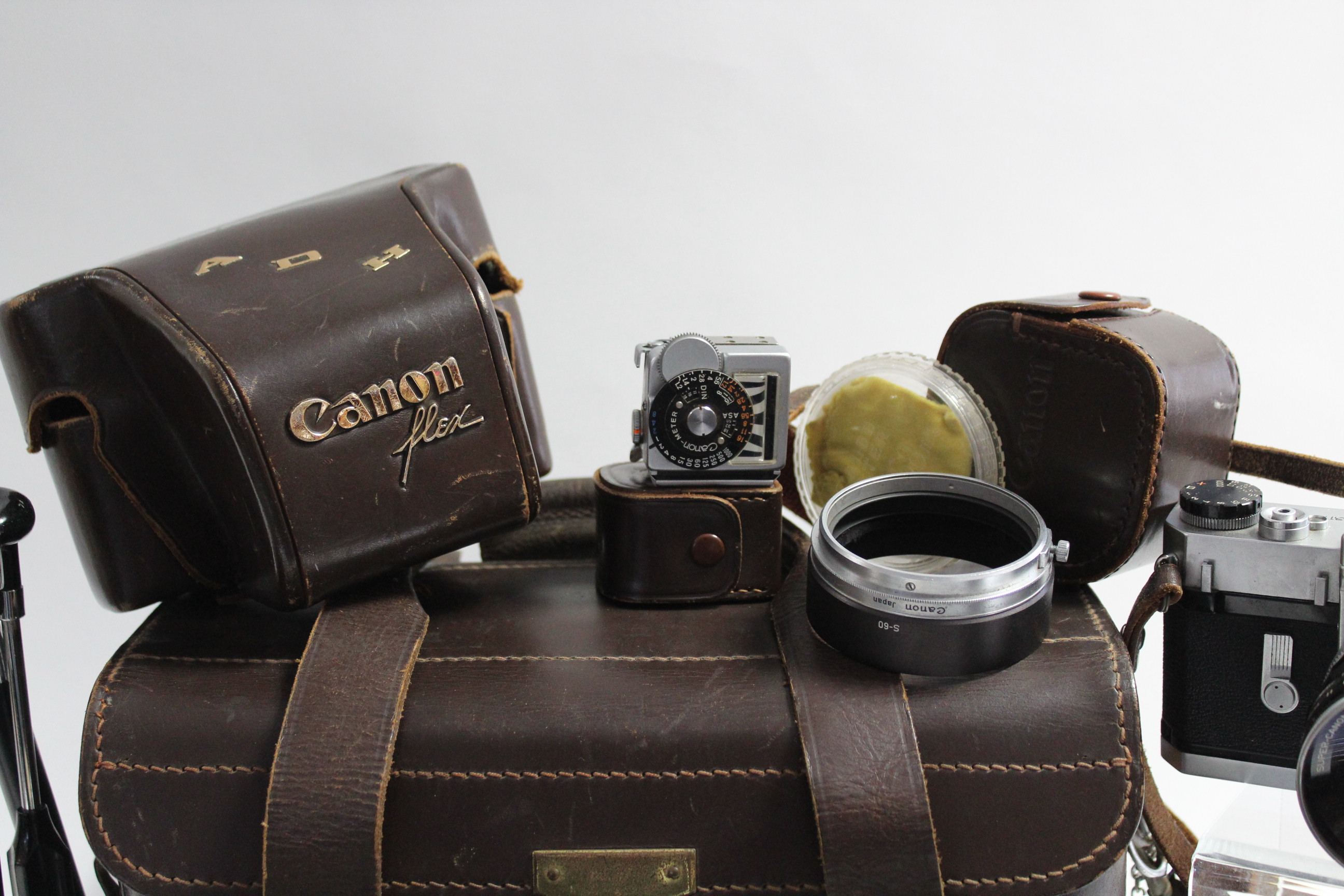 A CANON “CANONFLEX RP” 50mm camera with various accessories & leather case. - Image 4 of 10