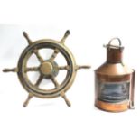 A mid-20th century copper ships lantern (Bow starboard patt 24) by Alderson & sons of Birmingham (