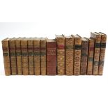 Various antique leather-bound volumes by Shakespeare, Macaulay, Tennyson, etc.