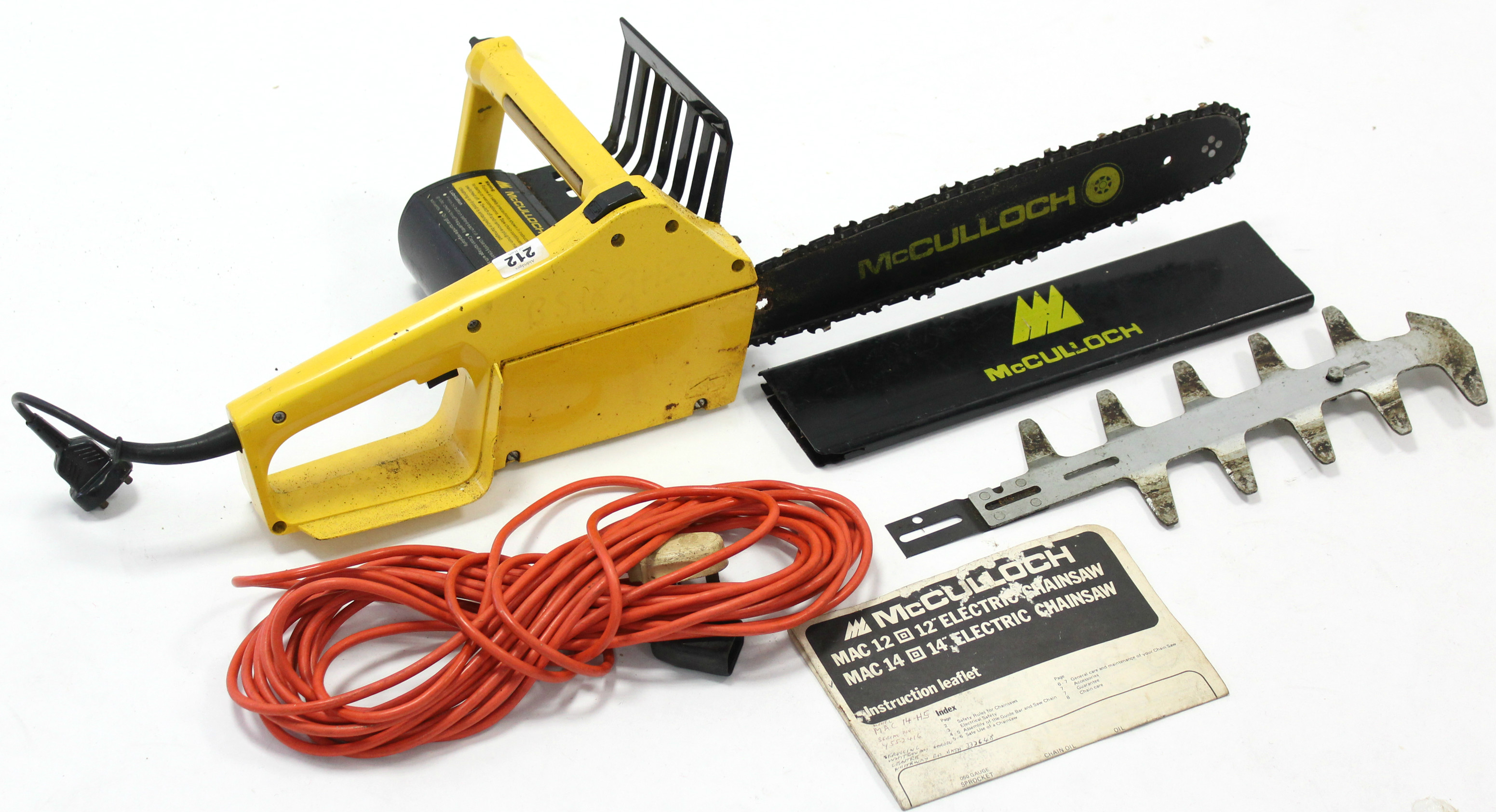 A Mculloch electric chain saw, w.o.