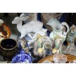 Various items of decorative china, pottery & glassware, part w.a.f.