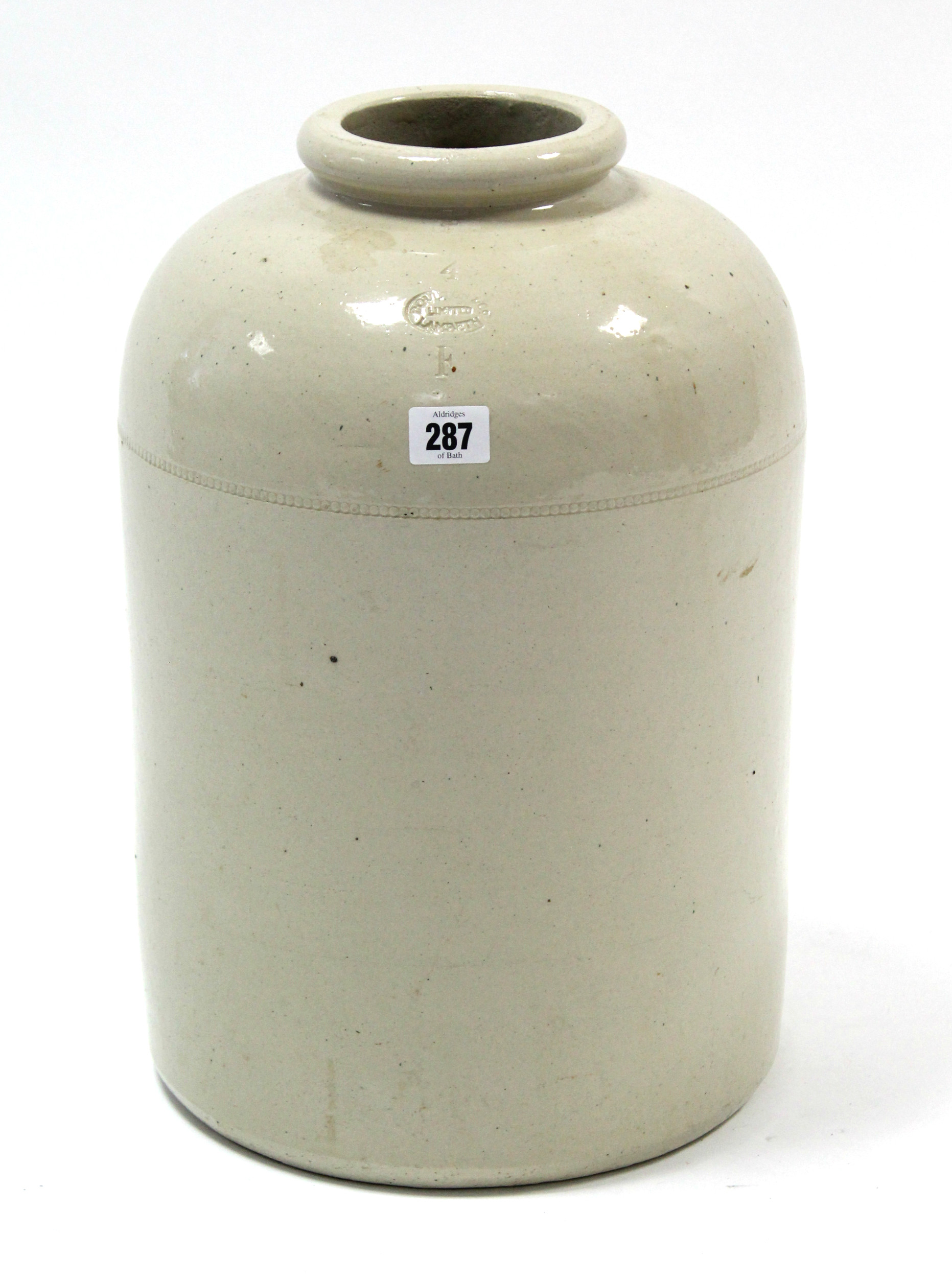 Doulton Lambeth stoneware flagon, 17” high; a wrought-iron standard lamp, approximately thirty