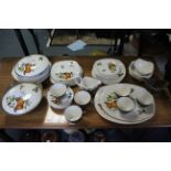 A Midwinter Stylecraft “Oranges And Lemons” pattern forty-nine piece part dinner & tea service, part