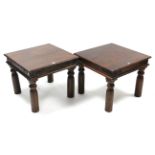 A ditto pair of square low coffee tables, 23¾” wide.