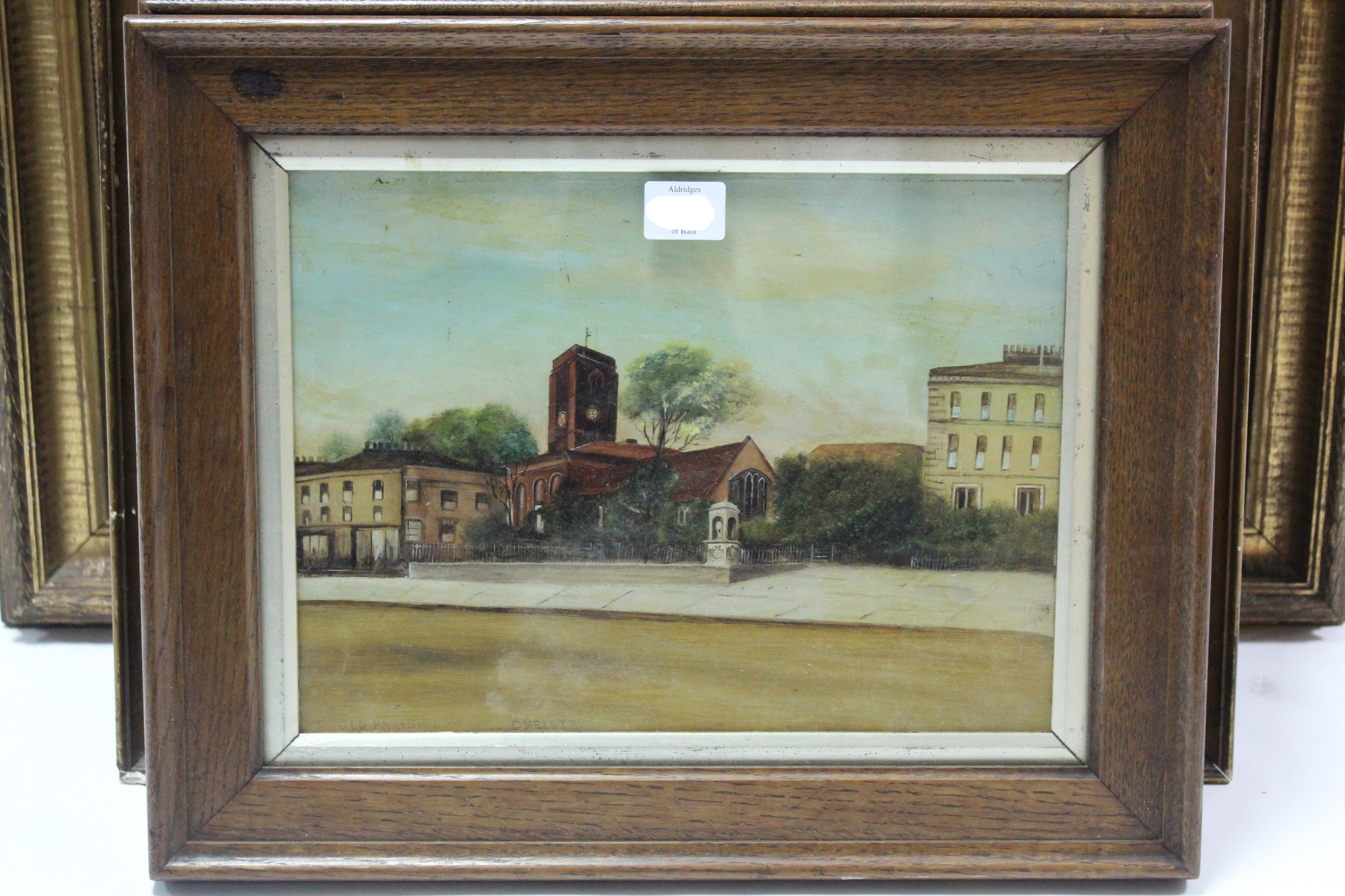 Two oil paintings on board – Chelsea street scenes, un-signed, 8½” x 11½”; a head & shoulders female - Image 12 of 12