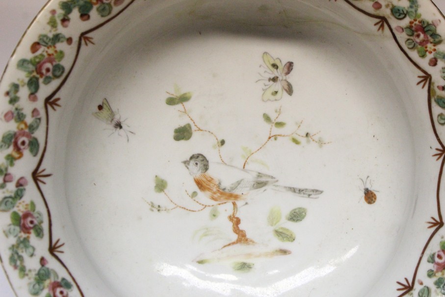 A 19th century Meissen porcelain circular bowl with painted bird design to centre & with floral - Image 2 of 8