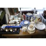 Various items of decorative china; pottery; glassware, etc.