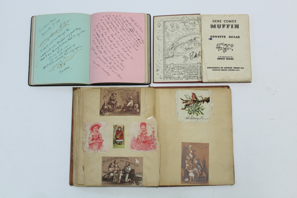 An album of late 19th/early 20th century scraps; a ditto autograph book; & a 1930’s volume “Here - Image 6 of 7