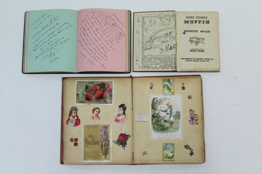 An album of late 19th/early 20th century scraps; a ditto autograph book; & a 1930’s volume “Here - Image 7 of 7