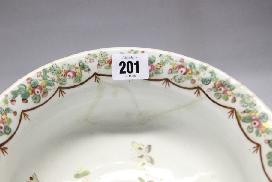 A 19th century Meissen porcelain circular bowl with painted bird design to centre & with floral - Image 4 of 8