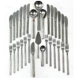 A Viners of Sheffield “Studio” pattern fifty-one piece cutlery set designed by Gerald Benney.