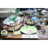 A Lladro female figure; a Carlton ware “Foxglove” pattern oval dish & toast rack; & various items of
