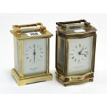 A brass cased carriage clock the white enamel dial signed “Thomas Brathwaite, London” 4¼” high; &
