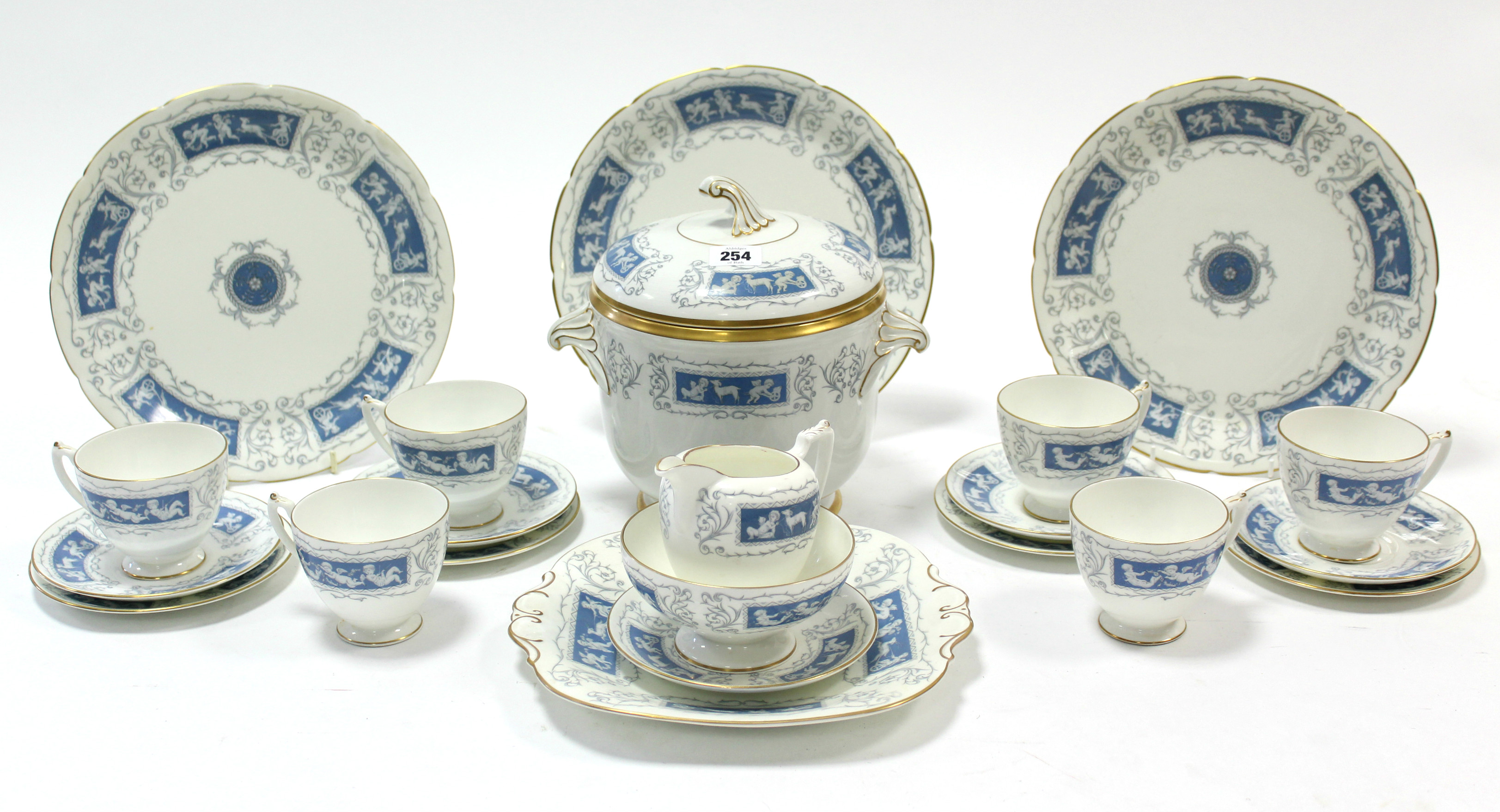 Twenty-one items of Coalport bone china “Revelry” pattern tea & dinnerware.