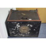 A Milners Patent Fire-Resisting iron safe, 20” x 14” x 14”, with key.