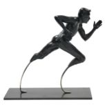 JOHN BUCKLEY (contemporary) “Bladerunner”; A bronze figure of a Paralympic athlete in mid-sprint