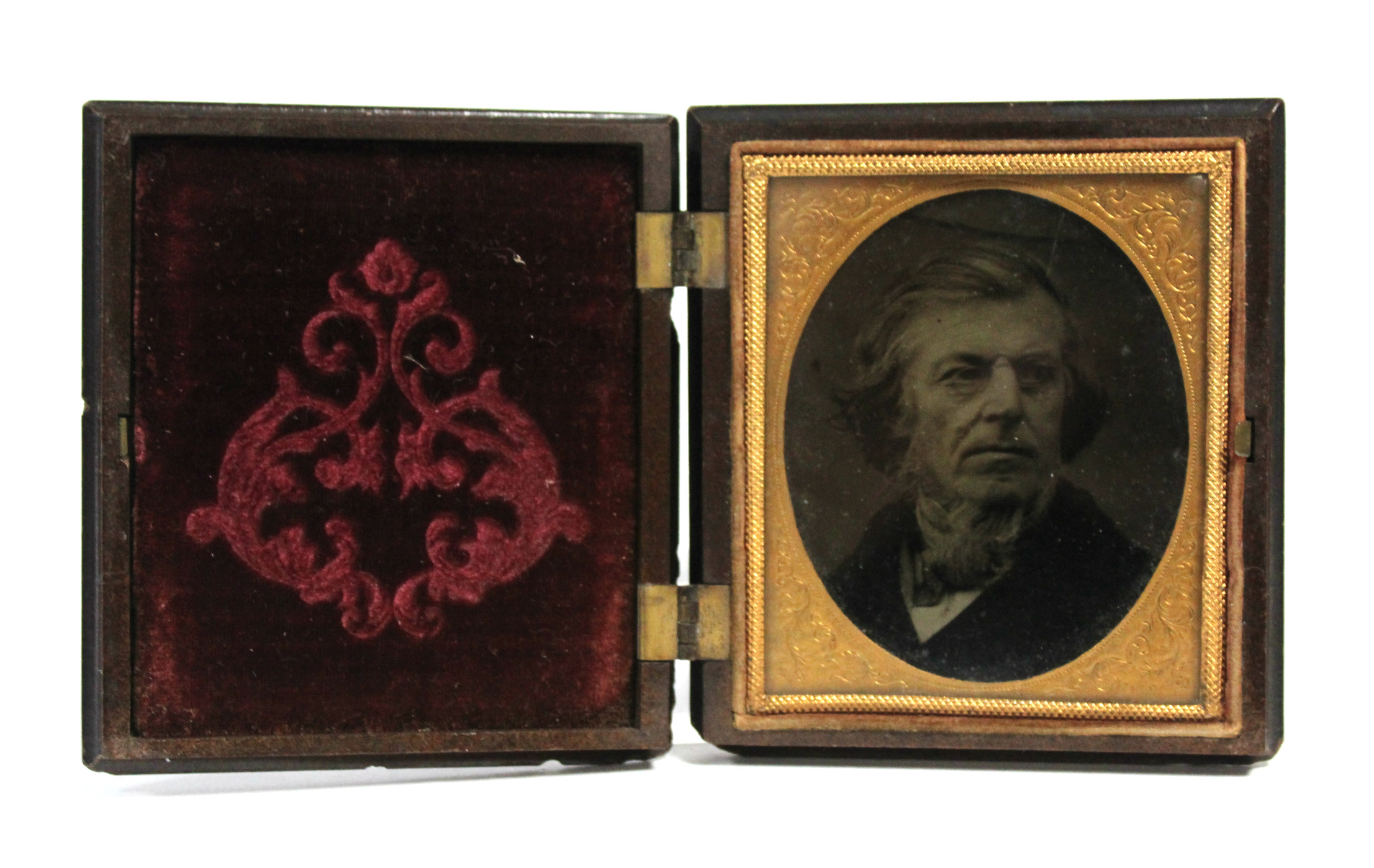 A mid-19th century Ambrotype head-&-shoulders portrait of a gentleman, sixth-plate size, in - Image 2 of 4