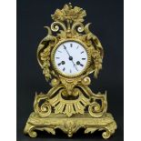 A MID-19th century FRENCH ORMOLU MANTEL CLOCK by J. SILVANI of PARIS, the 3” white enamel dial