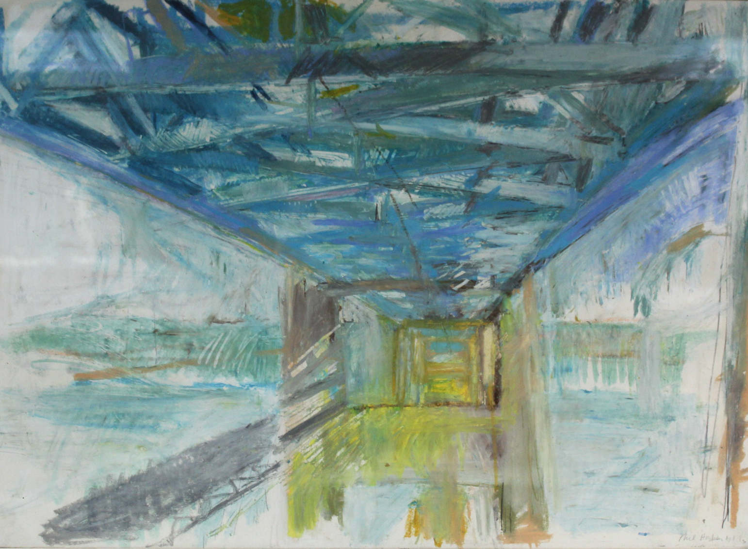 HOGBEN, Philip. (Contemporary). “Tamar Bridge”, pastel: 16” x 22”; & another by the same artist,