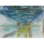 HOGBEN, Philip. (Contemporary). “Tamar Bridge”, pastel: 16” x 22”; & another by the same artist,