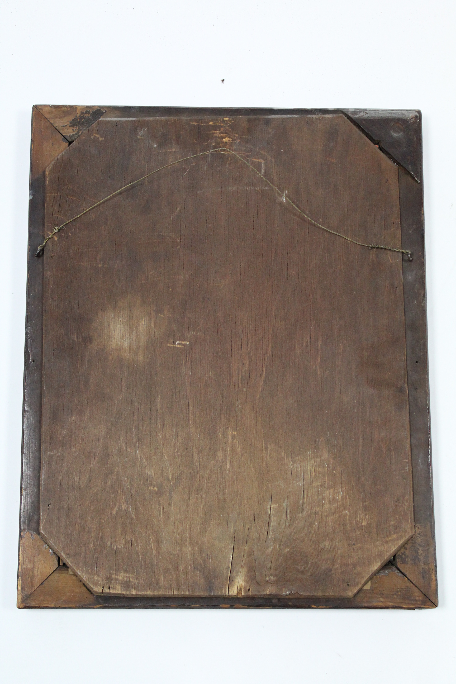A 19th century Dutch rectangular wall mirror in walnut frame with floral marquetry decoration; 22" x - Image 2 of 2
