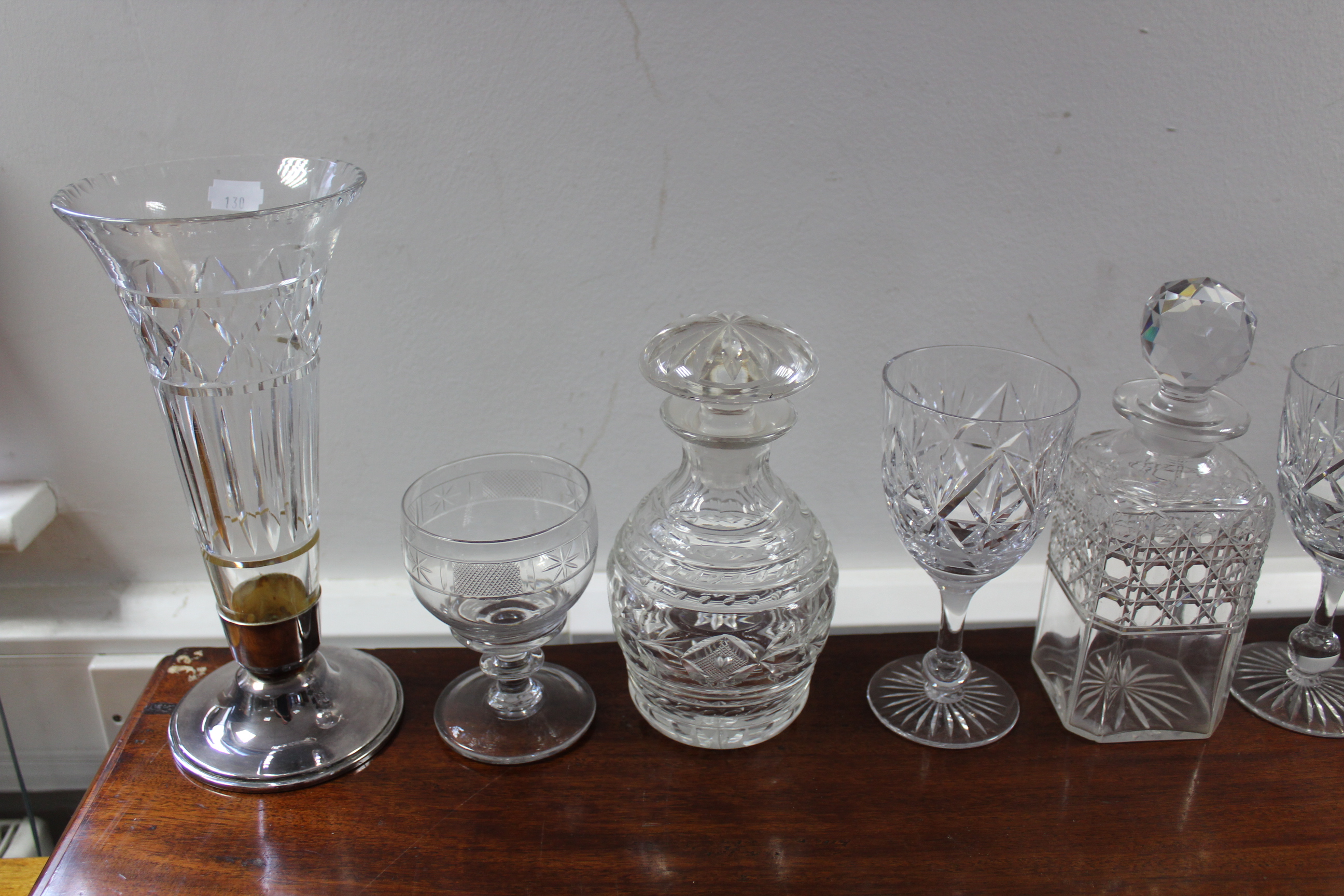 Six glass decanters; eight glass paperweights; & various other items of glassware, pottery, & - Image 5 of 6