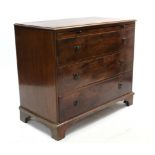 A 19th century mahogany chest fitted with a brushing slide above three long graduated drawers with