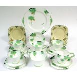 A Paragon Hand Painted china Hydrangea pattern eighteen-piece part tea service; & five Mintons 6"