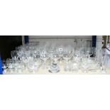 Various items of coloured & plain glassware.