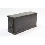 An early 20th century ebony painted deal engineer's tool chest with fitted interior enclosed by