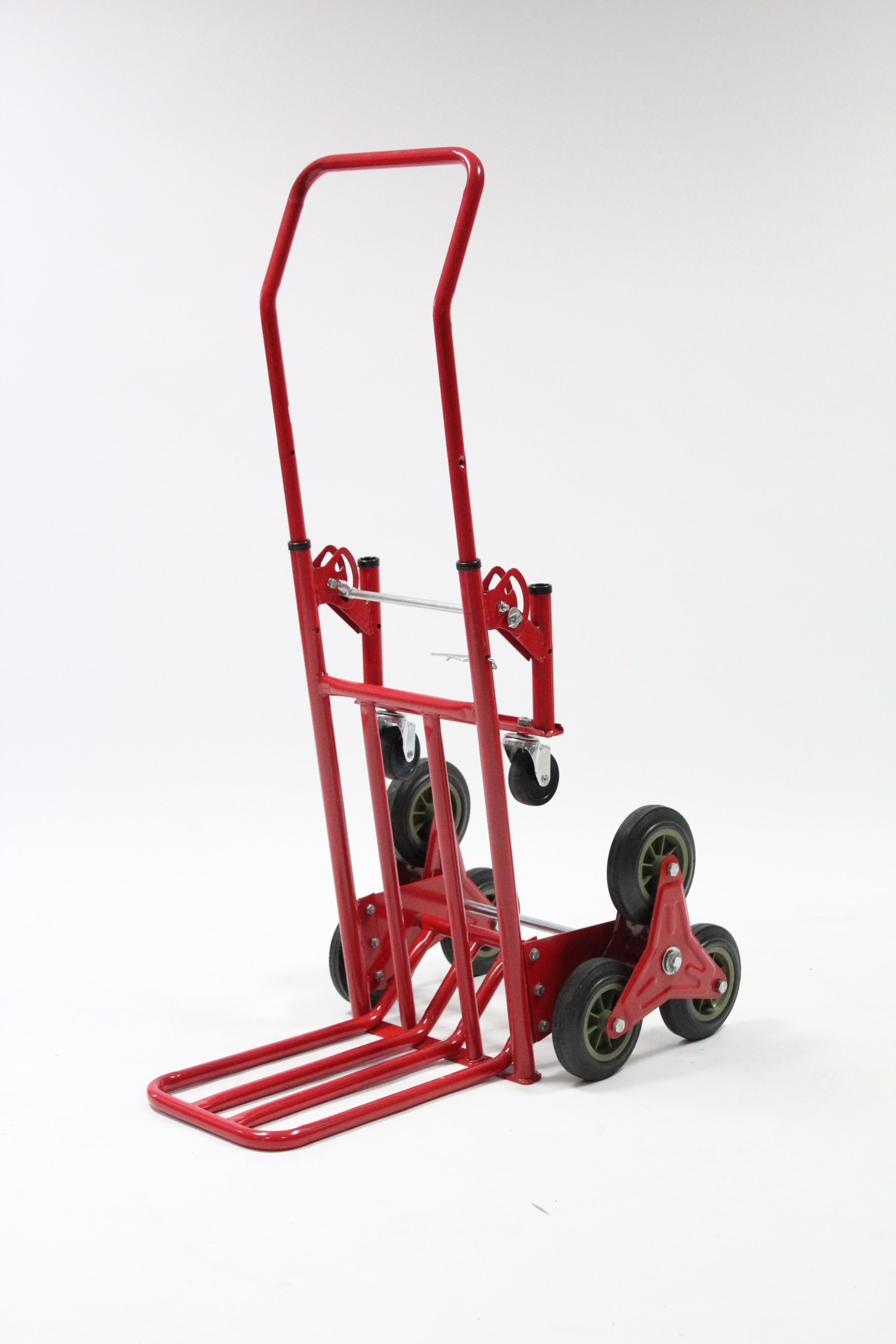 A pair of red-finish tubular-metal sack trucks; & an aluminium folding stepladder. - Image 3 of 4