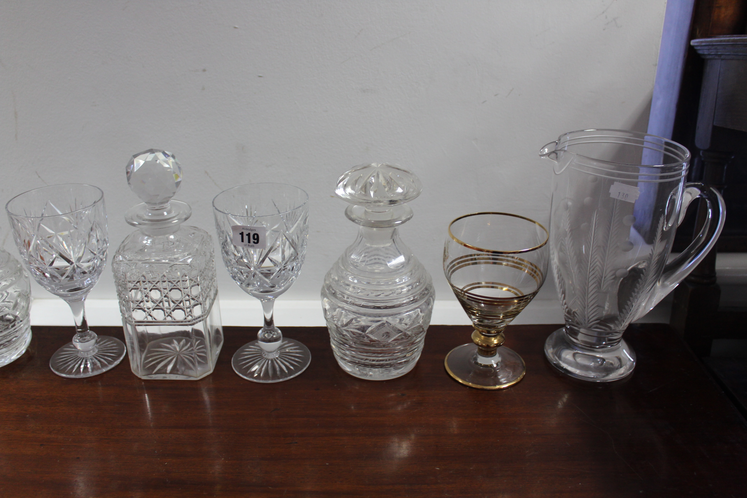 Six glass decanters; eight glass paperweights; & various other items of glassware, pottery, & - Image 6 of 6