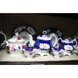 A Victorian china floral decorated twenty-nine piece matched tea service; & a Royal Stafford china