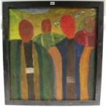 HOPE R.M. (20th century) an abstract figure study, oil on canvas 30" x 26"; & four other