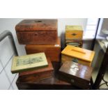 Eight various trinket boxes, jewellery boxes, & advertising tins.