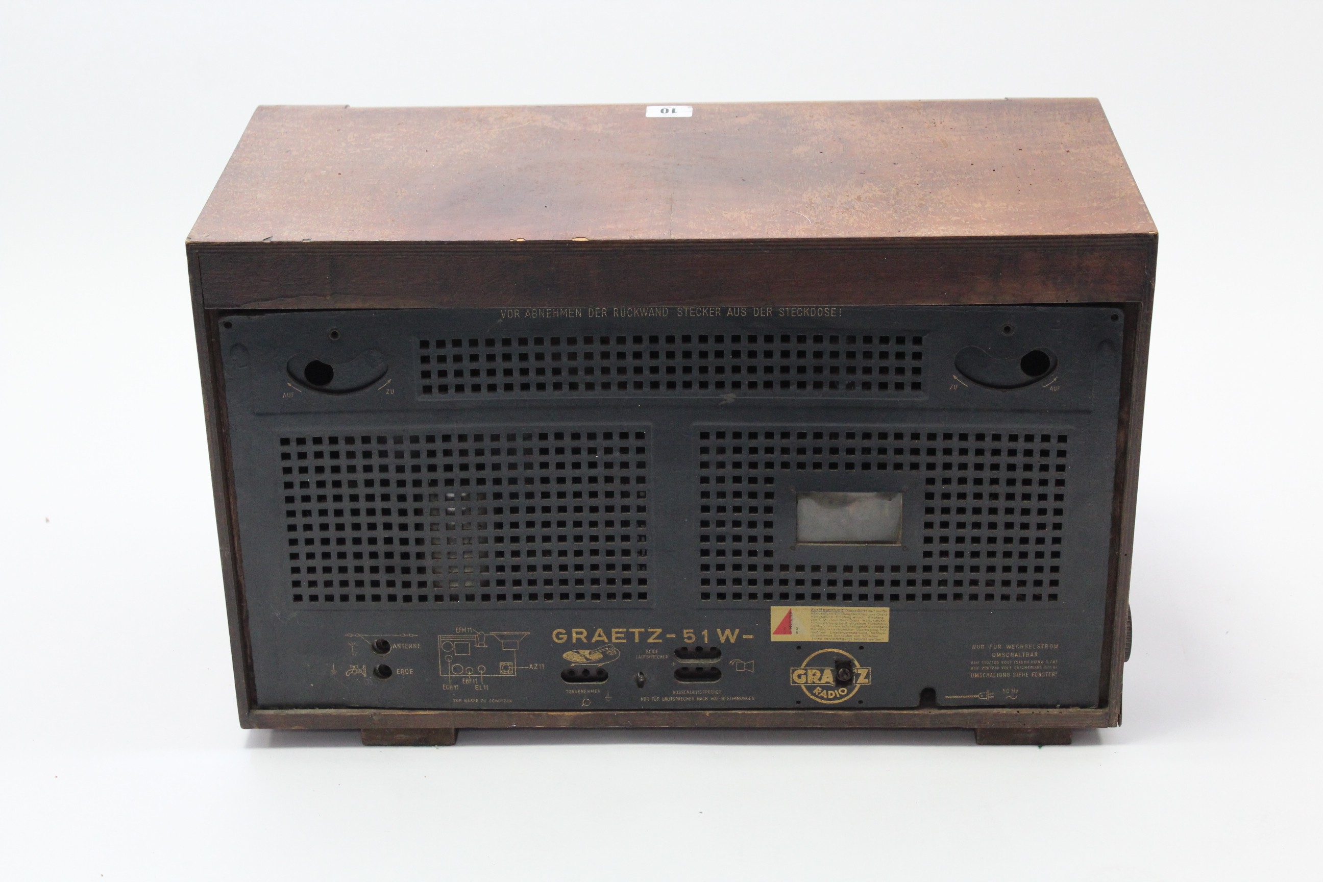 A Graetz magic eye valve radio (model 51W) in walnut case. - Image 2 of 2