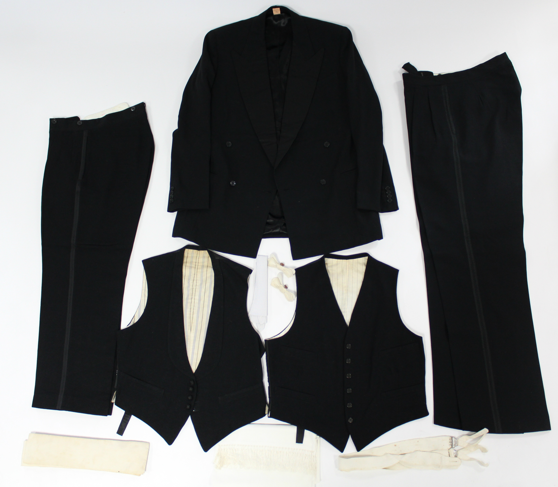 A collection of mid-20th century gent’s clothing, including a dinner suit & accessories; gaiters; - Image 2 of 7