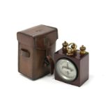 An Edison & Swan intensity Quality meter (No. 24801, 1918), in mahogany case, & with leather